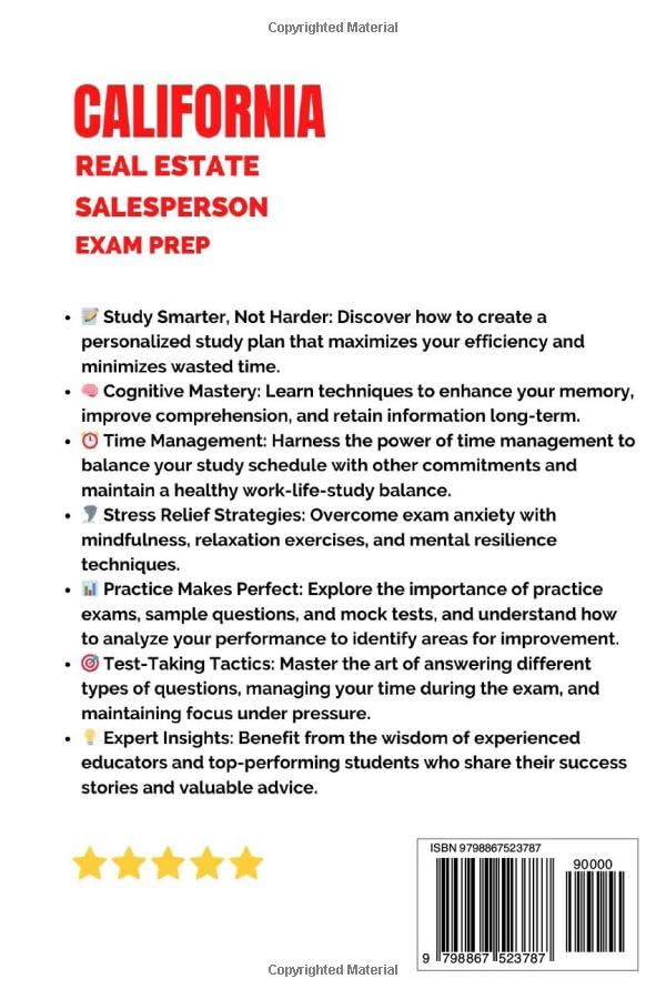 California Real Estate Salesperson Exam Prep: Study Guide with Practice Questions and Answer Explanations - Image 2