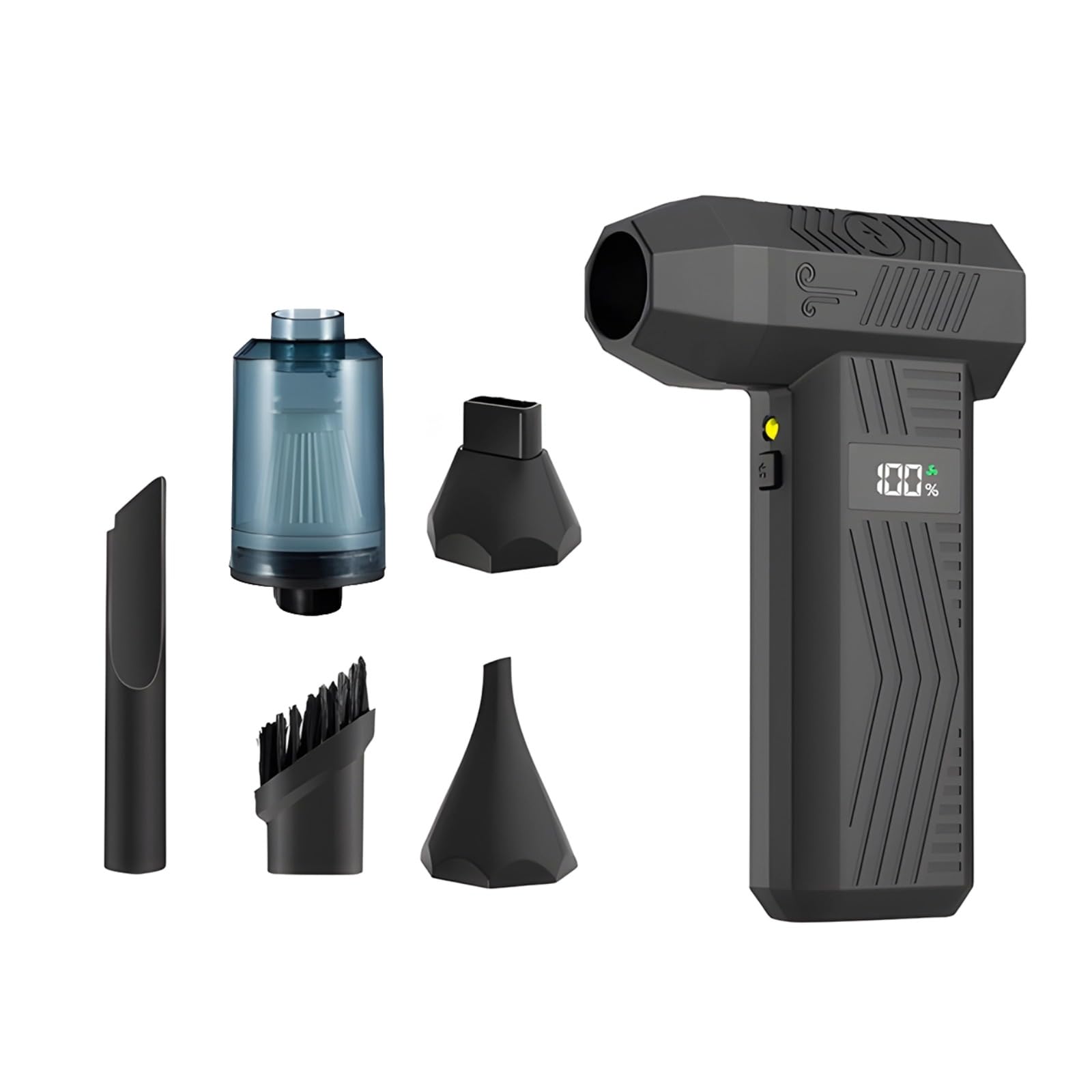 80000 RPM Cordless Air Duster, Handheld Blower with Multiple Nozzles, 100W Motor, 14.8Wh Battery, Strong Wind for Computer Cleaning, Photography, and Car Dusting-image-39