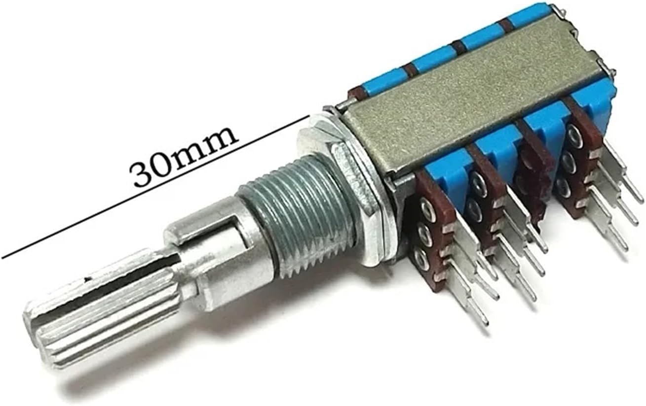 1pc 12mm potentiometer Dual shaft, triple unit With Midpoint B50K Outer shaft control section C100KX2 plum shaft 30mm