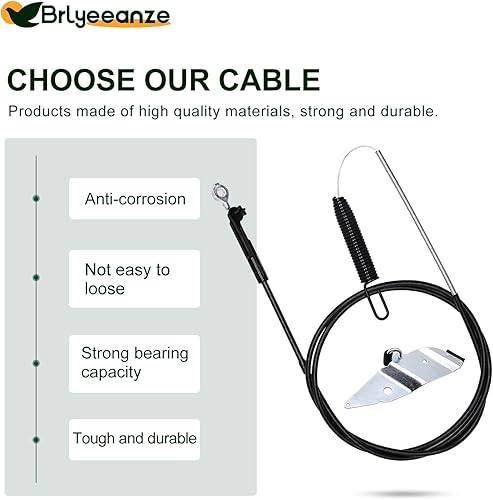 Miniatura 4 de Paquete de 2 cables de freno de cuchilla 133-8158 para cortacésped TimeMaster de 30 pulgadas 20199 20200 20975 20977, repuesto para cable Toro
