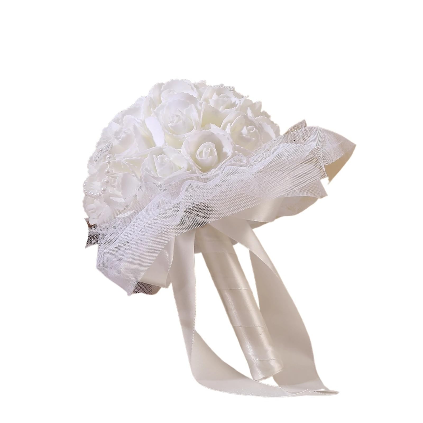 GMGQJST Wedding Bouquets For Bride 1pc bouquet of artificial hand bouquets, love, beautiful creative pearl design, suitable for the wedding bride and groom, weddin