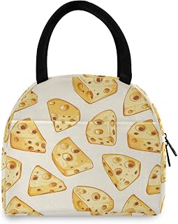 Cartoon Cheese Lunch Bag Box Tote Organizer Lunch Container Insulated Zipper Meal Prep Cooler Handbag For Women Men Home School Office Outdoor Use