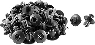 uxcell 50 Pcs 20mm x 9mm Black Plastic Rivet Engine Lining Trim Clips