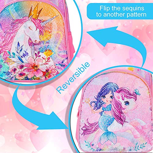 Ccjpx 3Pcs Unicorn Backpack For Girls, 16”Kids Preschool Sequin Bookbag And Lunch Box For Kindergarten Elementary #TOP1