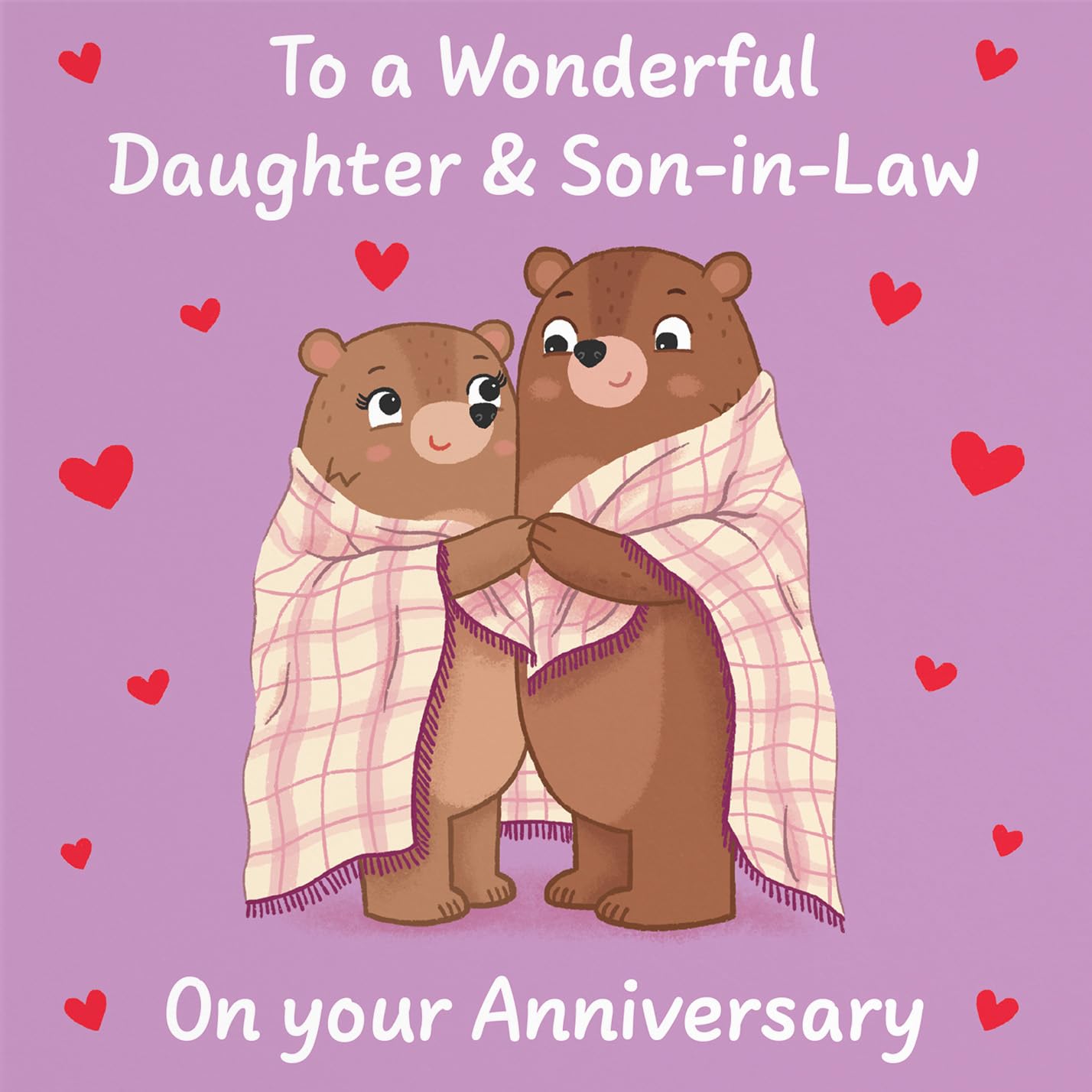Hunts England, Cute Snuggly Bears Daughter And Son In Law Anniversary Card - Image 2
