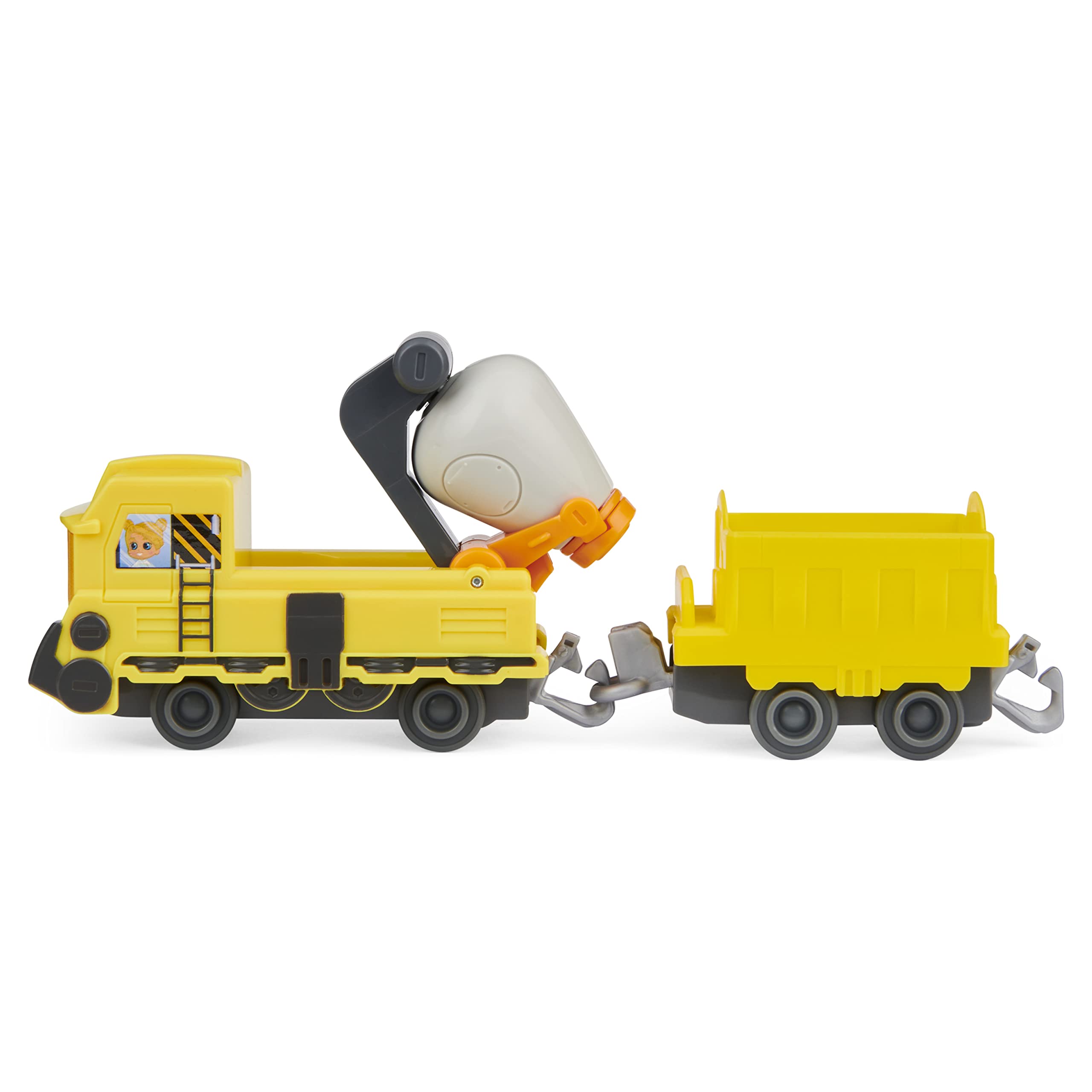 Mighty Express Push-and-Go Zug Build-es Bruno z wagonem towarowym - ręcznie obsługiwany pociąg do popularnego serialu telewizyjnego, od 3 lat