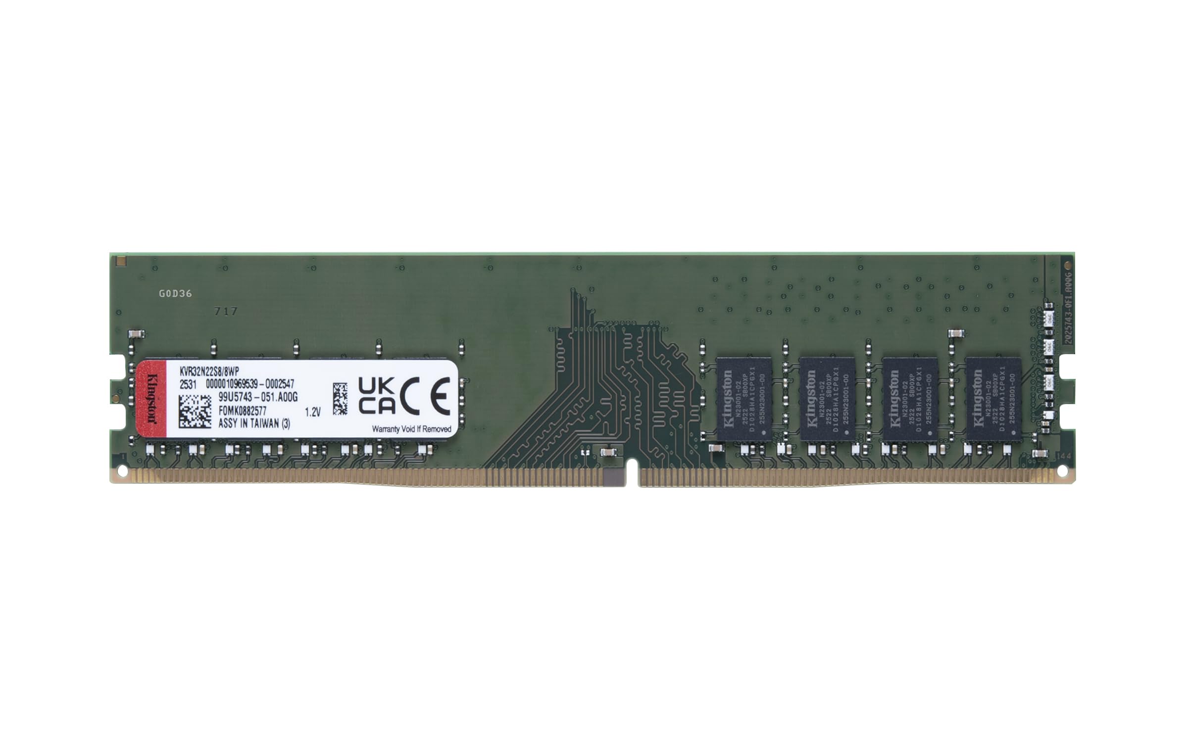 Kingston 8 GB DDR4 3200 MHz KVR32N22S8/8WP- PC : Amazon.com.tr