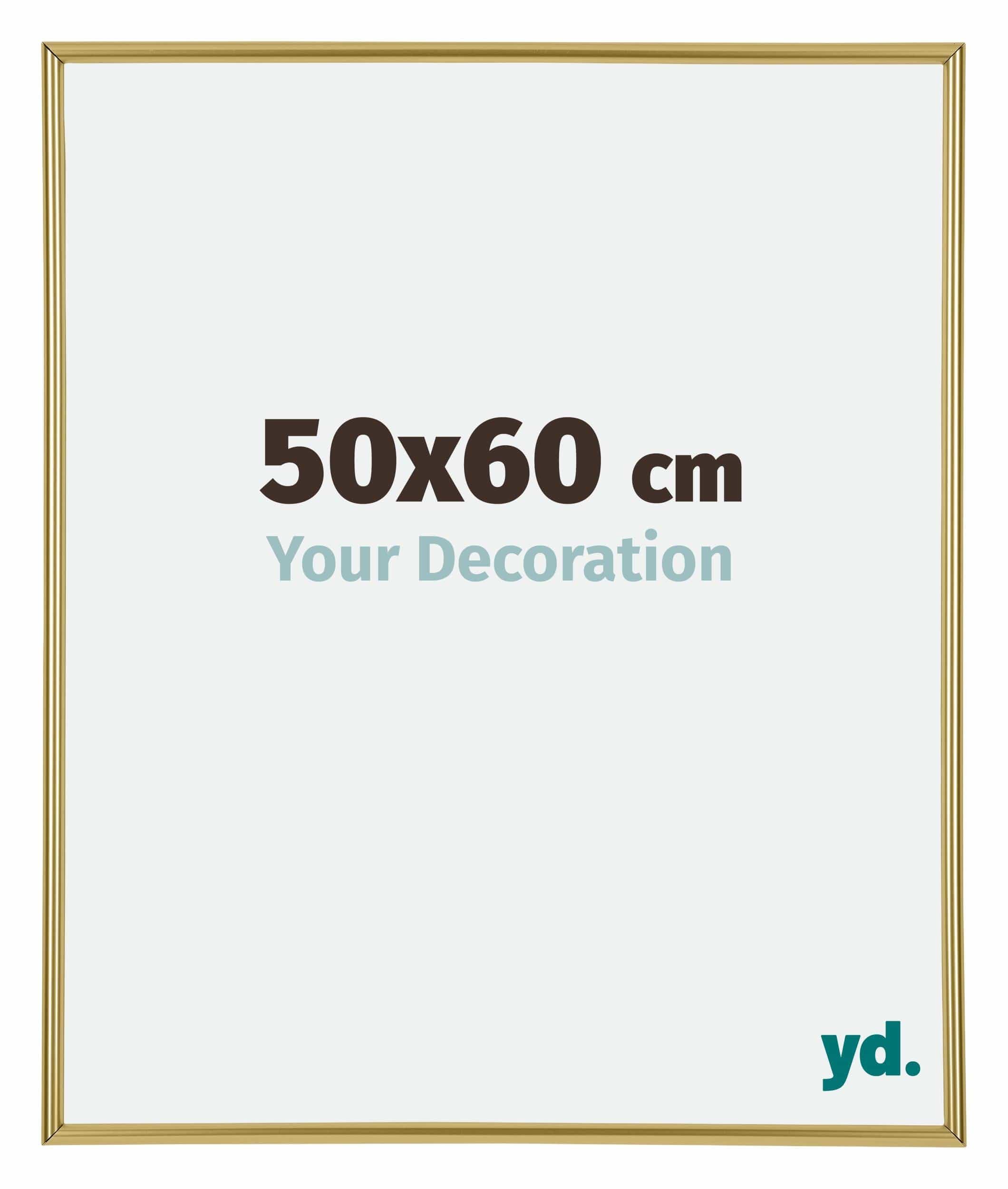 Your Decoration - Picture Frame 50x60 cm - Gold - Decorative Wall Frame in Plastic with Antireflection - Frame 50x60 - Annecy