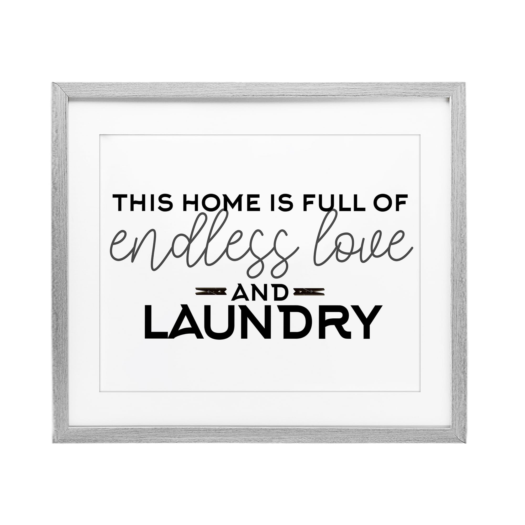 'Endless Love & Laundry Minimal'| Framed Print Under Glass