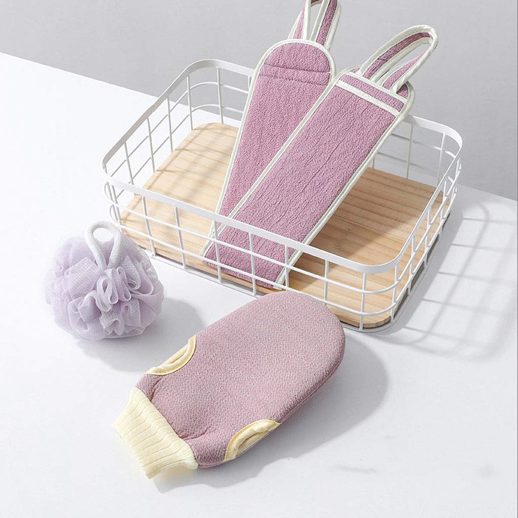 Juego de Toallas de baño de toallita Exfoliante para Hombres y Mujeres, Toalla de baño Fuerte para Frotar la Espalda, Guantes de baño Toalla Exfoliante (Color : B) (A)