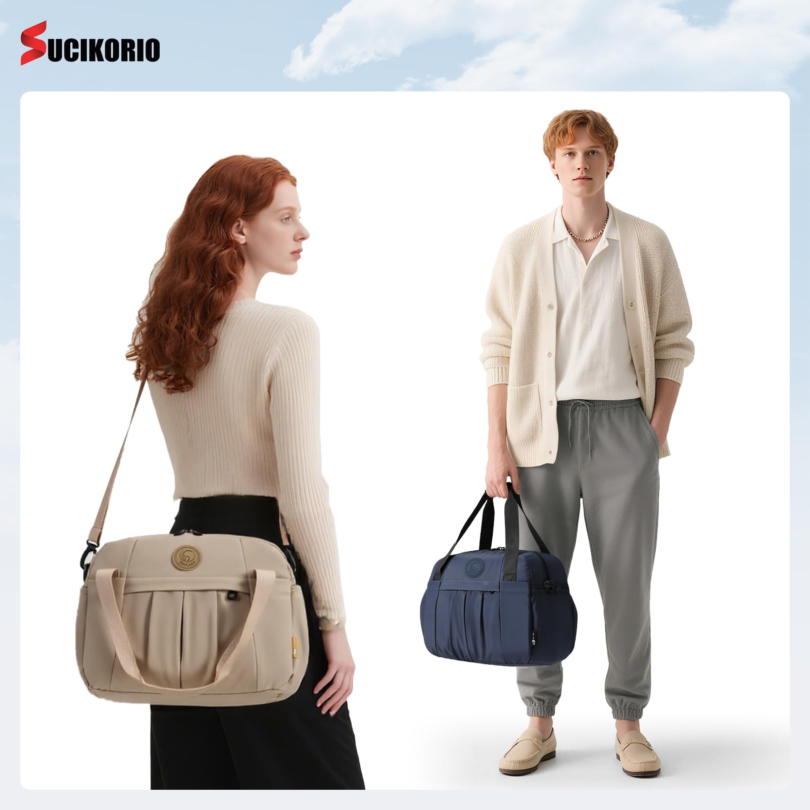40x30x15cm British Airways Air France Jet 2 Handgepäck Tasche für Flugzeug, Wasserdicht Oxford Reisetasche Faltbar Cabin Bag 18L Carry On Luggage Weekender Damen Herren Mit Nasstasche