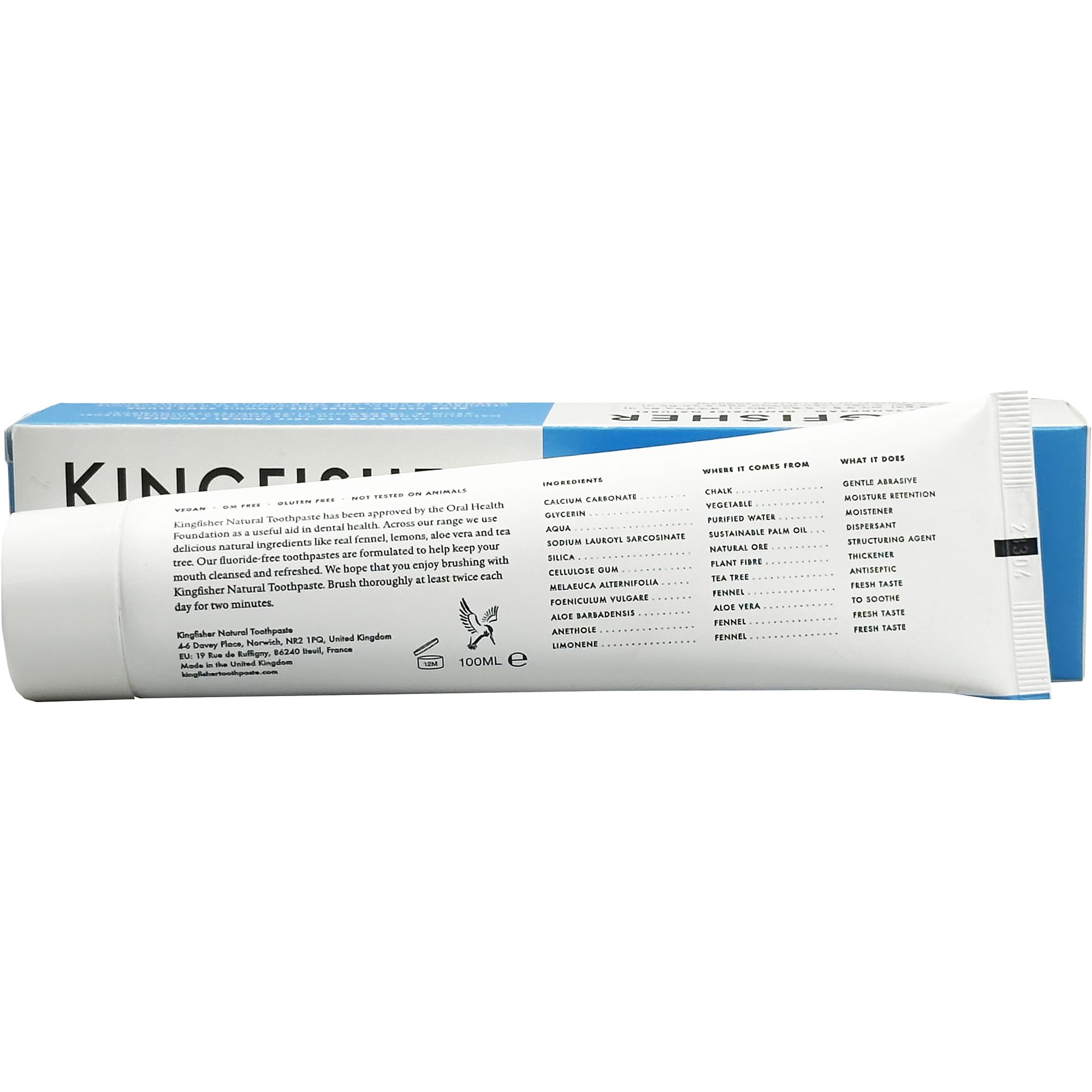 Kingfisher Aloe Vera Tea Tree Fennel Fluoride Free Toothpaste 100ml Pack of 3