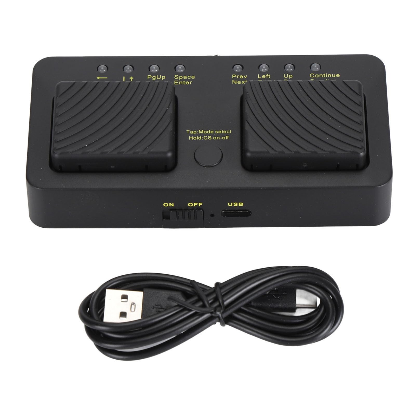 Sxhlseller Pedal Inalámbrico para Cambio de Página para Control de Partituras, Funcionamiento Silencioso para Estudio de Grabación, Carga USB, para Tableta, Portátil, PC, Plástico