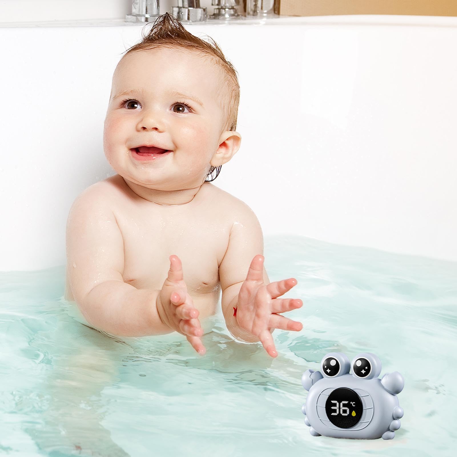 Termómetro De Baño Para Bebé, Termómetro Digital LED Para Bañera Para Bebé, Con Forma De Cang-rejo Y Pato, Flotante Impermeable Para Bañera, Para Piscina Y Spa