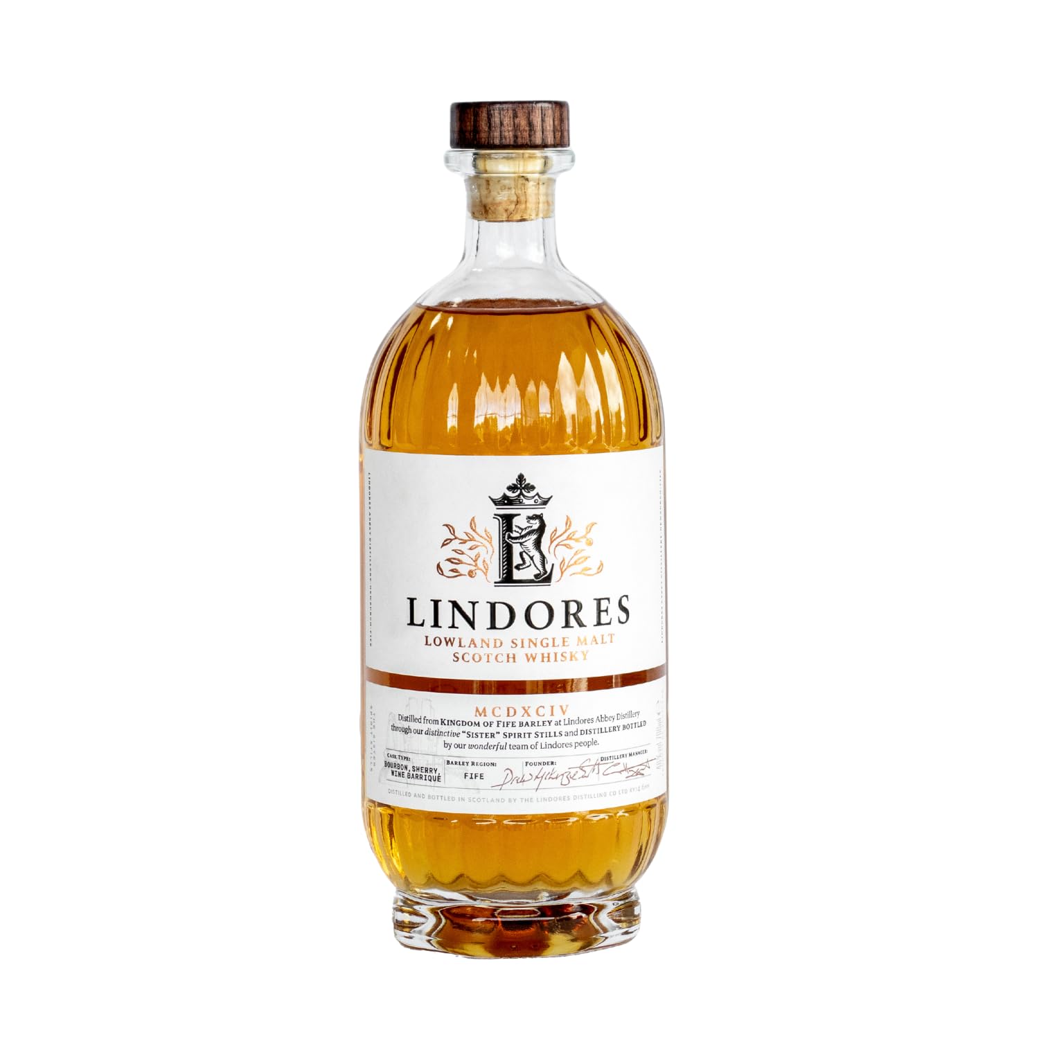 Lindores Single Malt Scotch Whisky MCDXCIV | 46% ABV | 70cl | Matured in Bourbon Barrels, Wine Barriques & Sherry Butts | Distilled in Fife, Scotland | Award-Winning Scotch Whisky