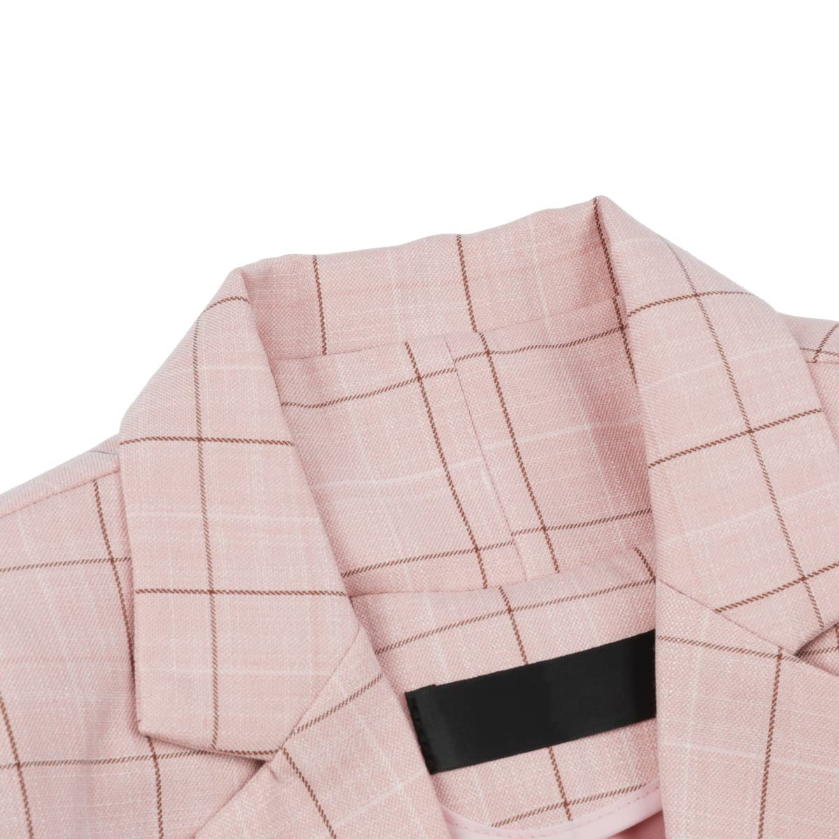 YUNCLOS Traje de 2 piezas a cuadros para mujer, manga larga, elegante, formal, oficina, un botón, blazer y pantalón