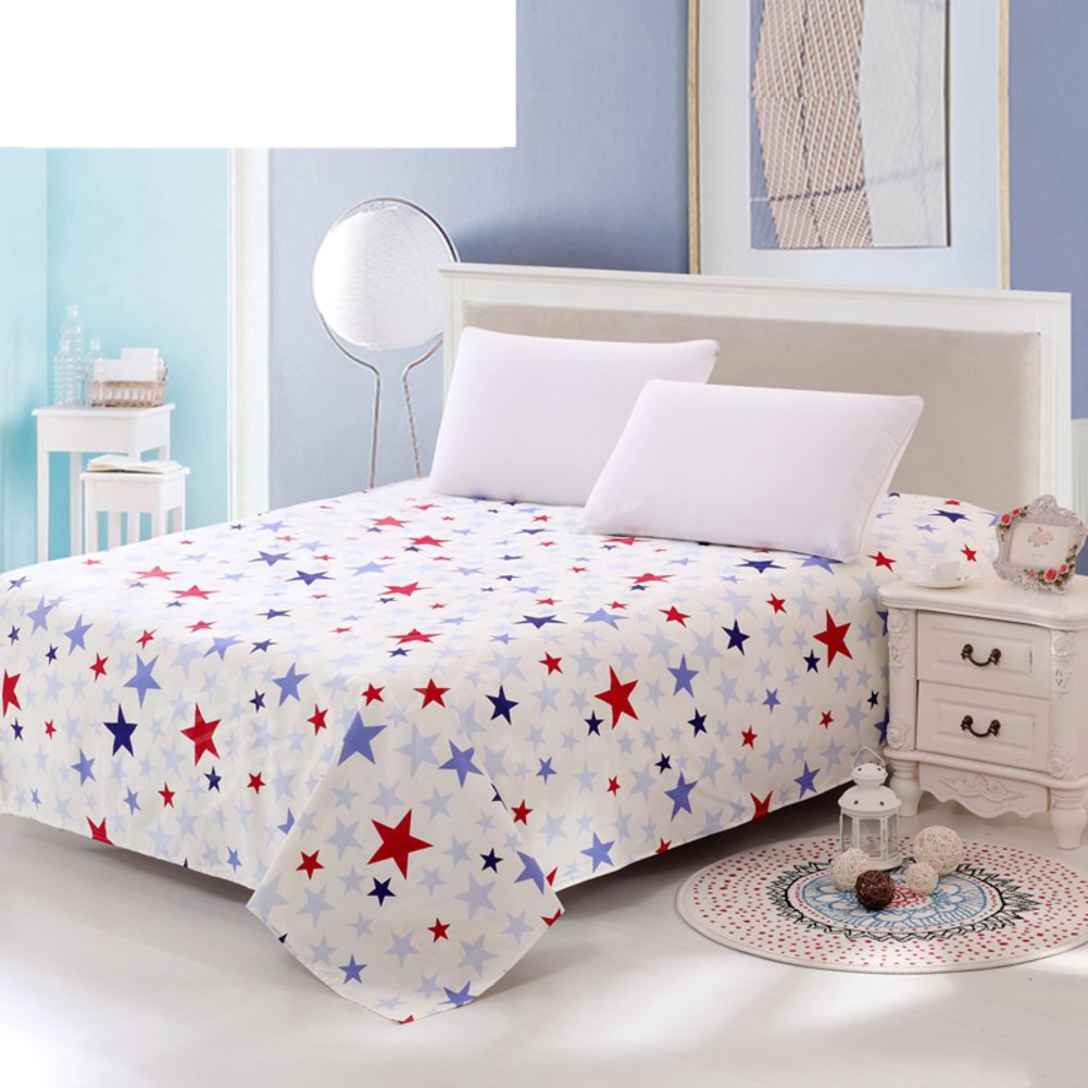Linge de lit en coton sergé et lin | Parure imprimée chic 230x250cm