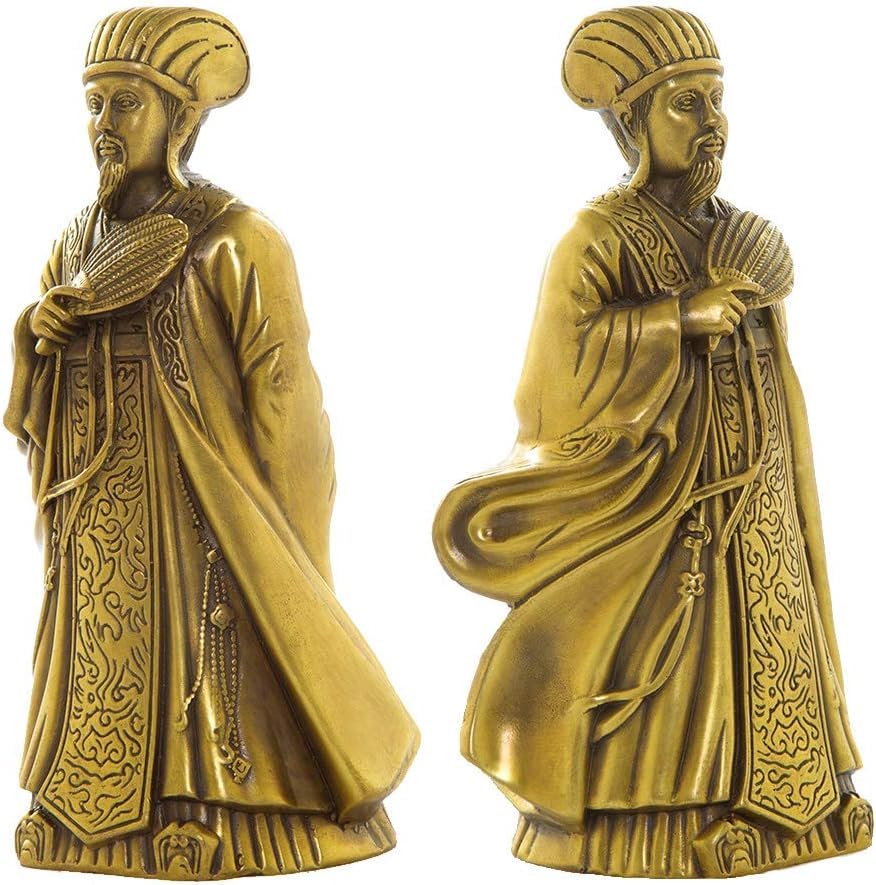 Amazon.co.jp: ZXKYLFFF 古代中国の知恵の人物像 真鍮 手作り 孔明