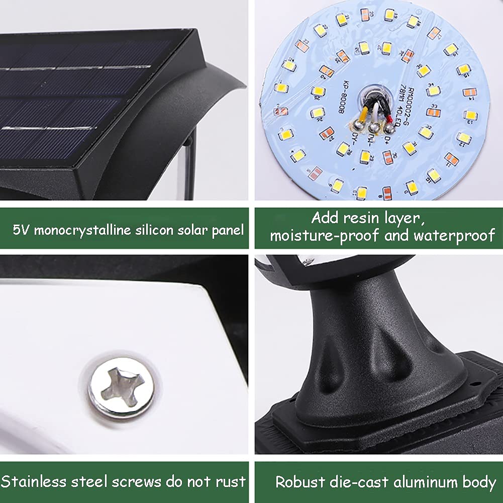 Lampy słupkowe na zewnątrz, oświetlenie ogrodowe, oświetlenie tarasu, lampy solarne na zewnątrz, z 2 trybami, światło LED, solarne światła słupkowe, wodoodporne, dekoracja ogrodu, na ogrodzenie ogrodowe, patio, drewniane słupki