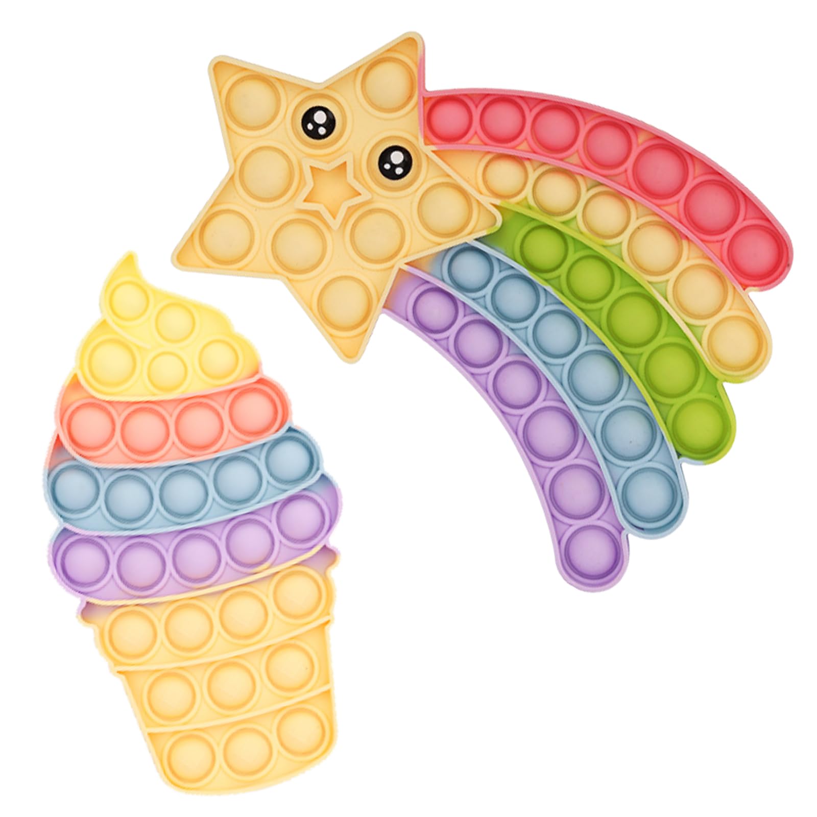 2PCS Fidget Toy, Bubble Fidget Toy, Rainbow Sensory Toy, Fidget Stress Autism Relief Toy for Kids, Friends, Gift