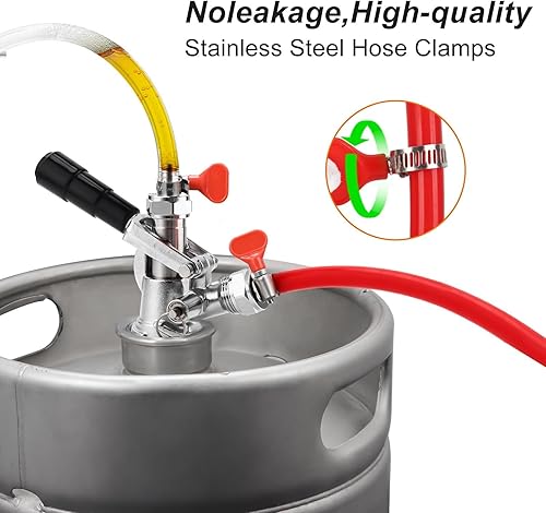 Miniatura 3 de Kit de Líneas Dobles de Gas CO2 para Kegerator de Cerveza de 10 Pies, Tubería de Líneas de Cerveza de Barril ID 316" y Manguera de Gas CO2 ID 516",