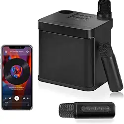 Karaoke, Caixa de Som com Microfone, Karaoke com 2 Microfone Pontuação, Caixa de Som Karaoke 2 Microfone, Caixinha de Som com Microfone, 5 Horas, 110V, 220V