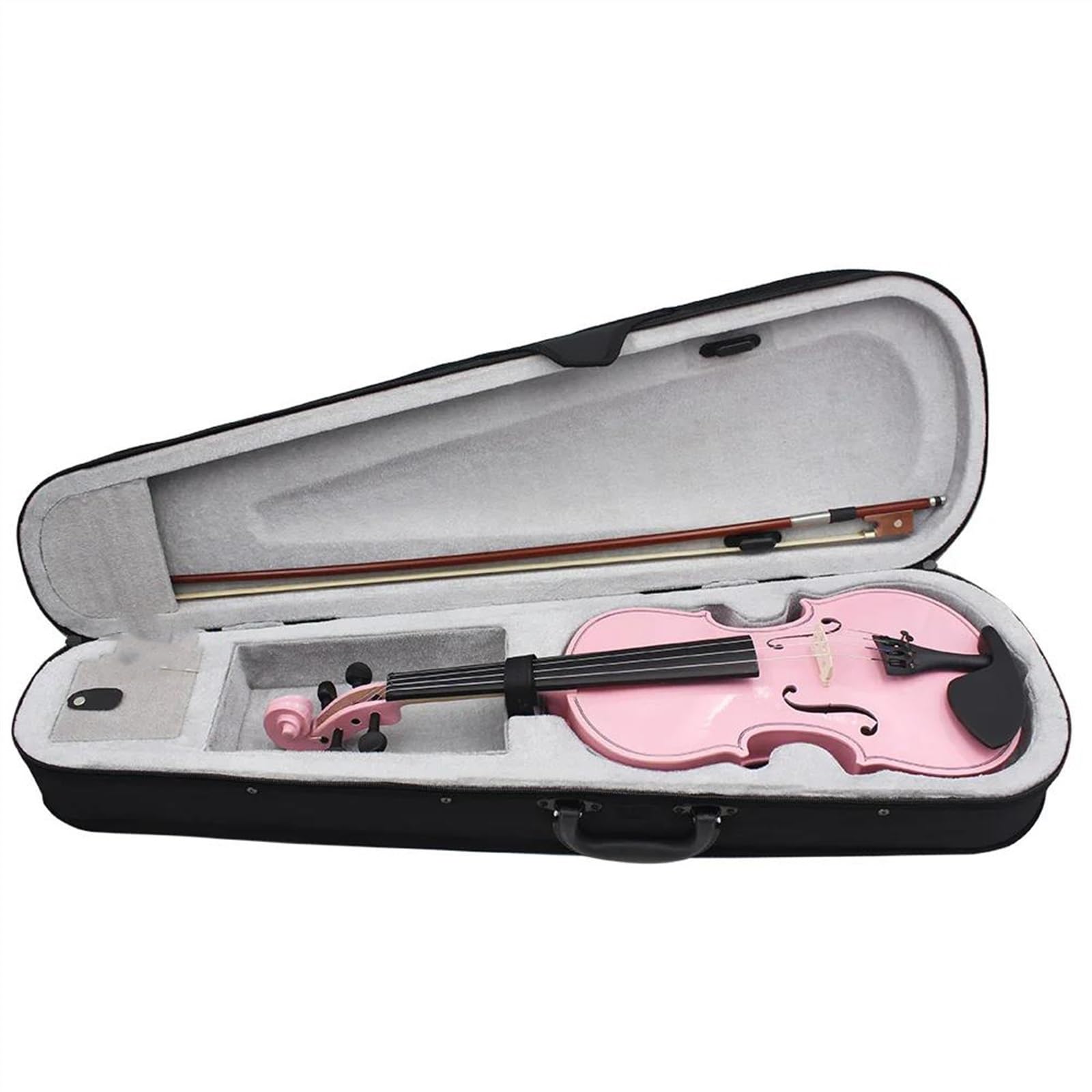 Violine 4/4 Bunte Violine Massivholz Violine Set Für Die Praxis(Pink Set)