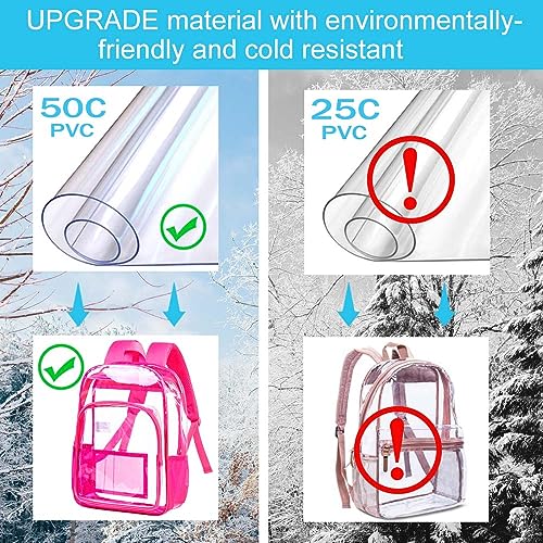 Image of AGSDON Clear Backpack, Heavy Duty Transparent Bookbag, See Through PVC Backpacks for Women Men
