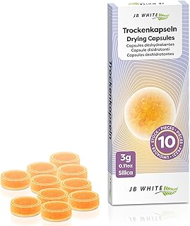 10 Pieces Hearing Aid Drying Capsules C&C Dry-Cap for Phonak, Starkey, Unitron Charger Case, Hearing-Aid Accessory, Desiccant Tablets, Dehumidifier Caps (Orange Color Indicator, 10pcs)