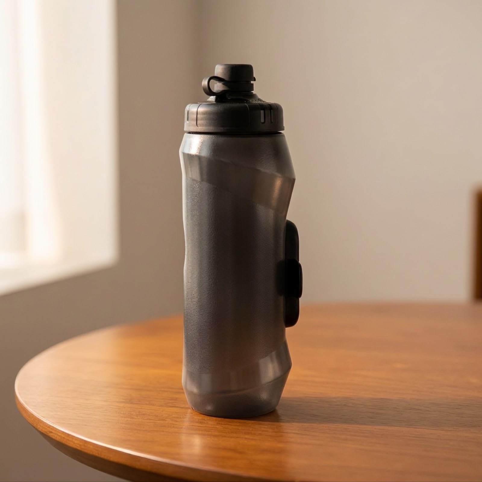 Botella Blando Compacta | Sin, Botella Agua para Bicicleta con Base, No perjudicial, Agua, Ciclismo, Ciclistas, Negro, 600ML