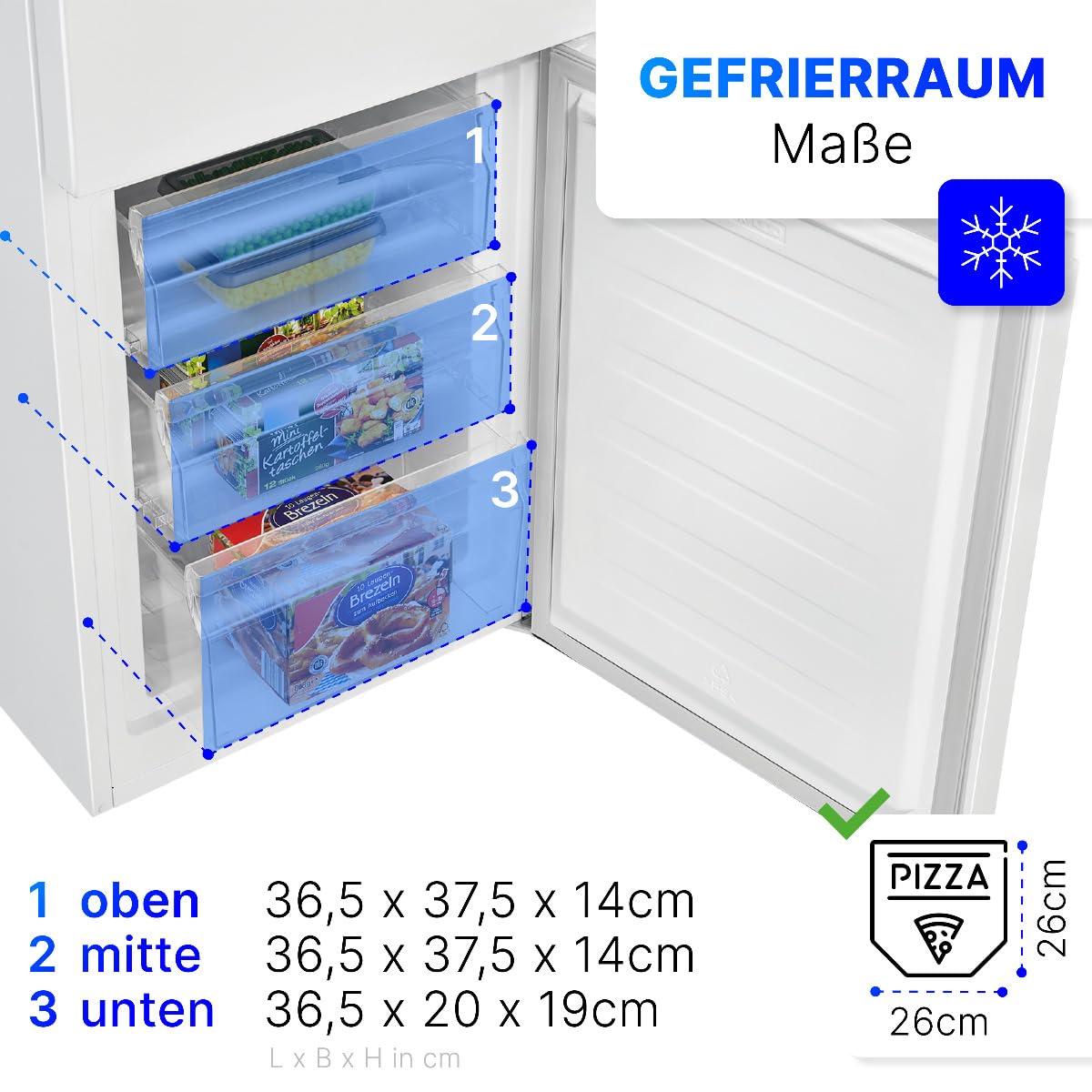Bomann® Lodówko-zamrażarka, pojemność użytkowa 269 l – chłodzenie: 198 l | zamrażanie: 71 l, energooszczędna, cicha praca 39 dB, LED, wymienne zawiasy drzwiowe, wysokość: 180 x szerokość: 55 x