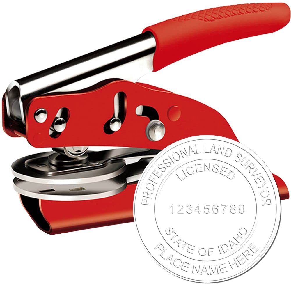 Idaho Professional Land Surveyor Seal - Premium Quality Idaho PLS Seal, Ideal for Idaho Land Surveyors, 1-5/8 Size, Red Soft Seal - Essential Tool for Professional Land Surveying in Idaho