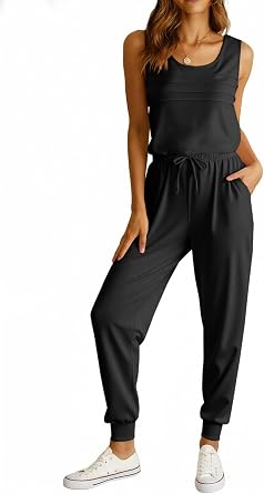 KISSMODA Two Piece OutFit Women Sleeveless Tank Top and Drawstring Jogger Pants 2026 Summer Trendy S-XXL