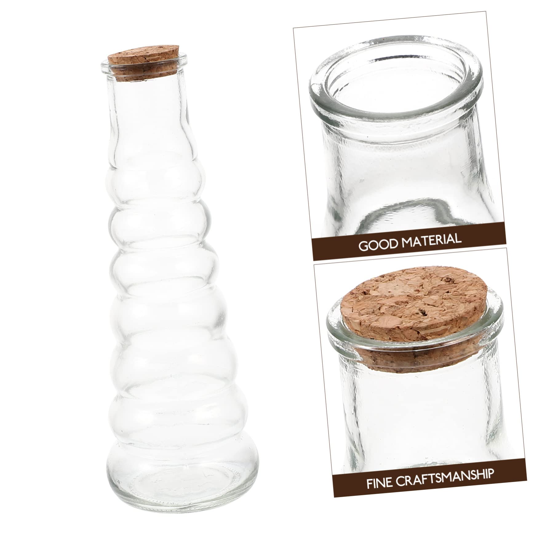MAGICLULU 4 Stück Kleine Durchsichtige Wunschflaschen aus Glas mit Holz Korken Wiederverwendbare Sand Displayflaschen für Selbstgemacht Sandmalerei Dekorative Geschenkflaschen