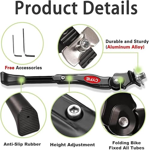 Miniatura 2 de Cyfie Soporte de bicicleta para niños de 16, 18, 20 pulgadas, ajustable, soporte de bicicleta para ruedas de 16 a 20 pulgadas, bicicleta de montaña