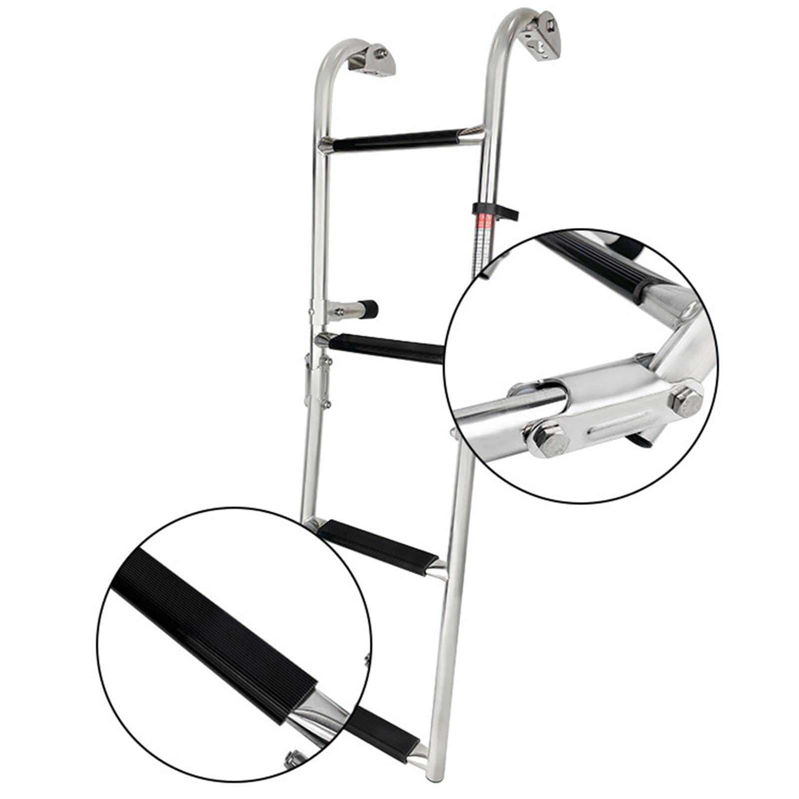 perfk Échelle de Bain télescopique pour Bateau, échelle de Quai Pliante, Marche de Bain antidérapante, échelle d'embarquement pour Bateau Marin pour Yacht