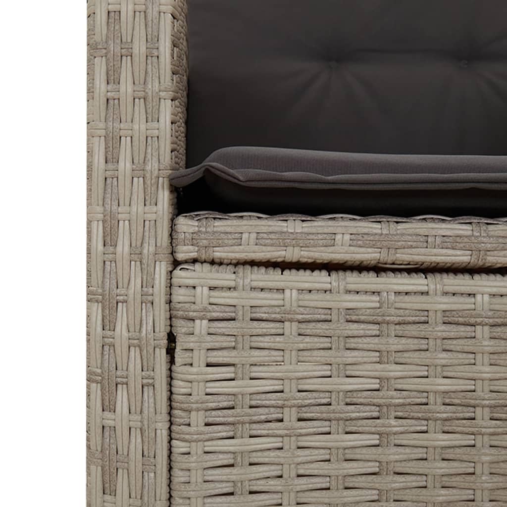 Set da pranzo da giardino, 5 pezzi, in polyrattan, con tavolo e 4