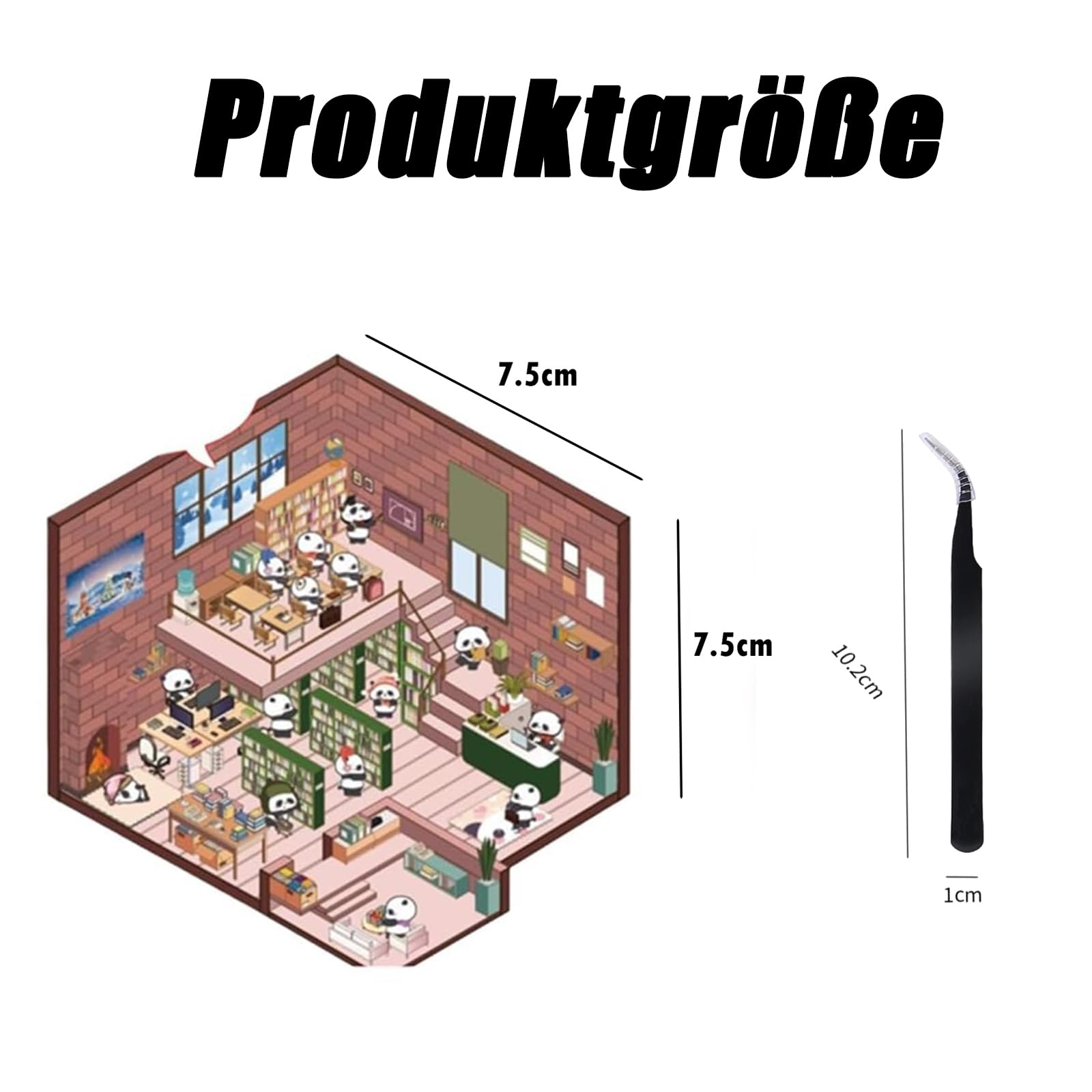 Vbxvsa 3D Sticker Buch Mit Pinzette, 10 Verschiedene Miniatur