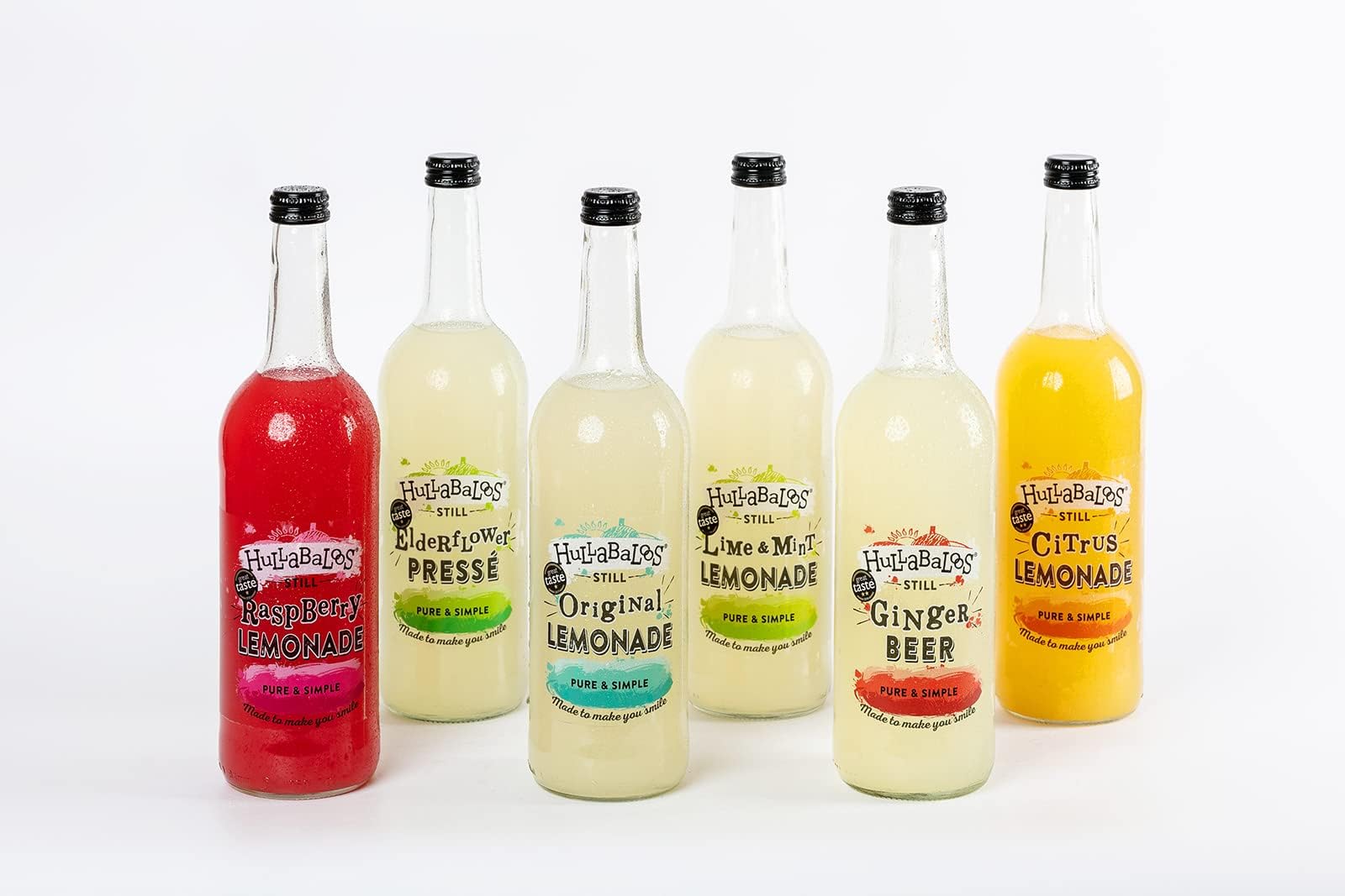 Hullabaloos Natural Still Lemonade (6 x 750ml Glass Bottles) Mixed Pack (Still Mixed Case Lemonade)