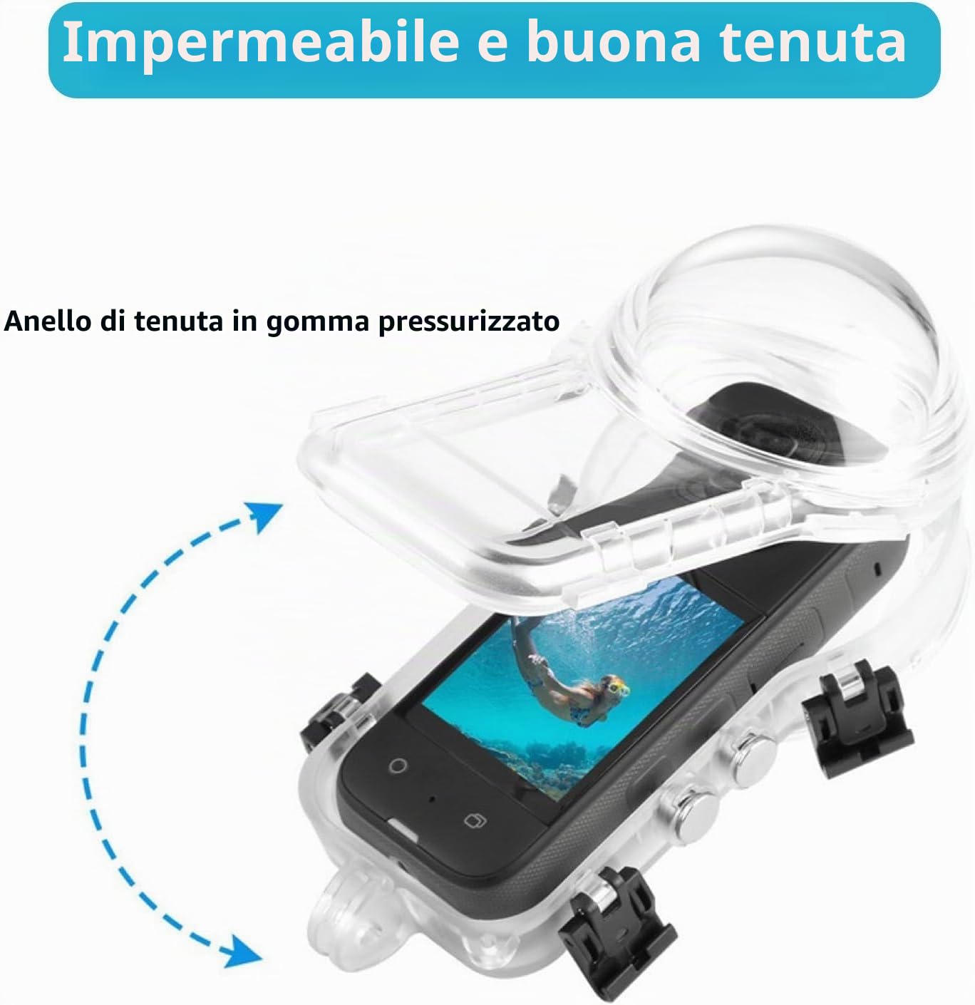 Custodia Protettiva per Fotocamera Subacquea inste 360 X4, Impermeabile Fino a 50m, Per Fotocamera Panoramica MODJUEGO