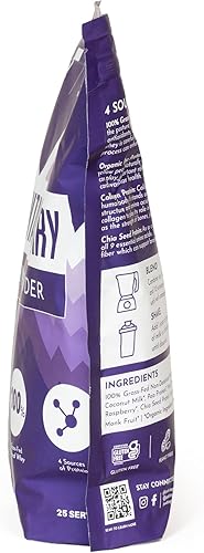 Miniatura 5 de JUST INGREDIENTS Mountain Berry Proteína en polvo, 30 porciones con suero de leche 100% alimentado con pasto y proteínas vegetales orgánicas, sabor