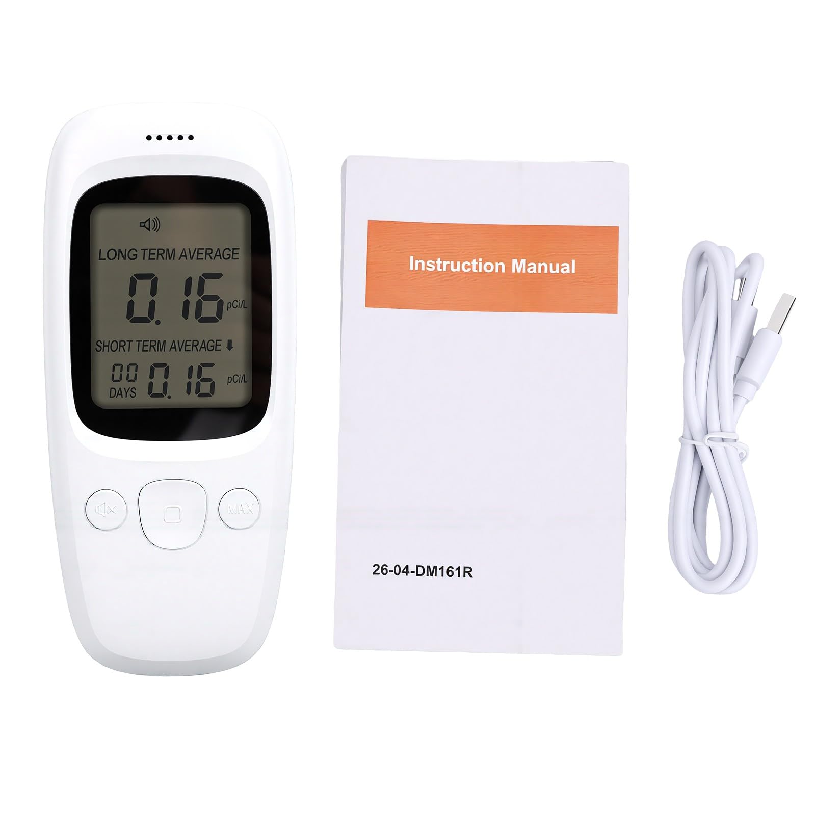 Rilevatore Portatile di Radon, Monitor Digitale 0-270 PCi/L con Sensore a Ioni per Casa Seminterrato Ufficio