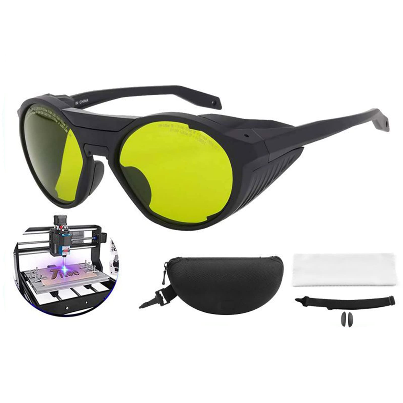 maoxiaoge Gafas De Seguridad Láser, Gafas De Radiación Antiluz 980nm Gafas De Máquina De Corte 1064nm Gafas De Seguridad Láser De Filtrado De Sombreado Láser Para Técnicos Láser