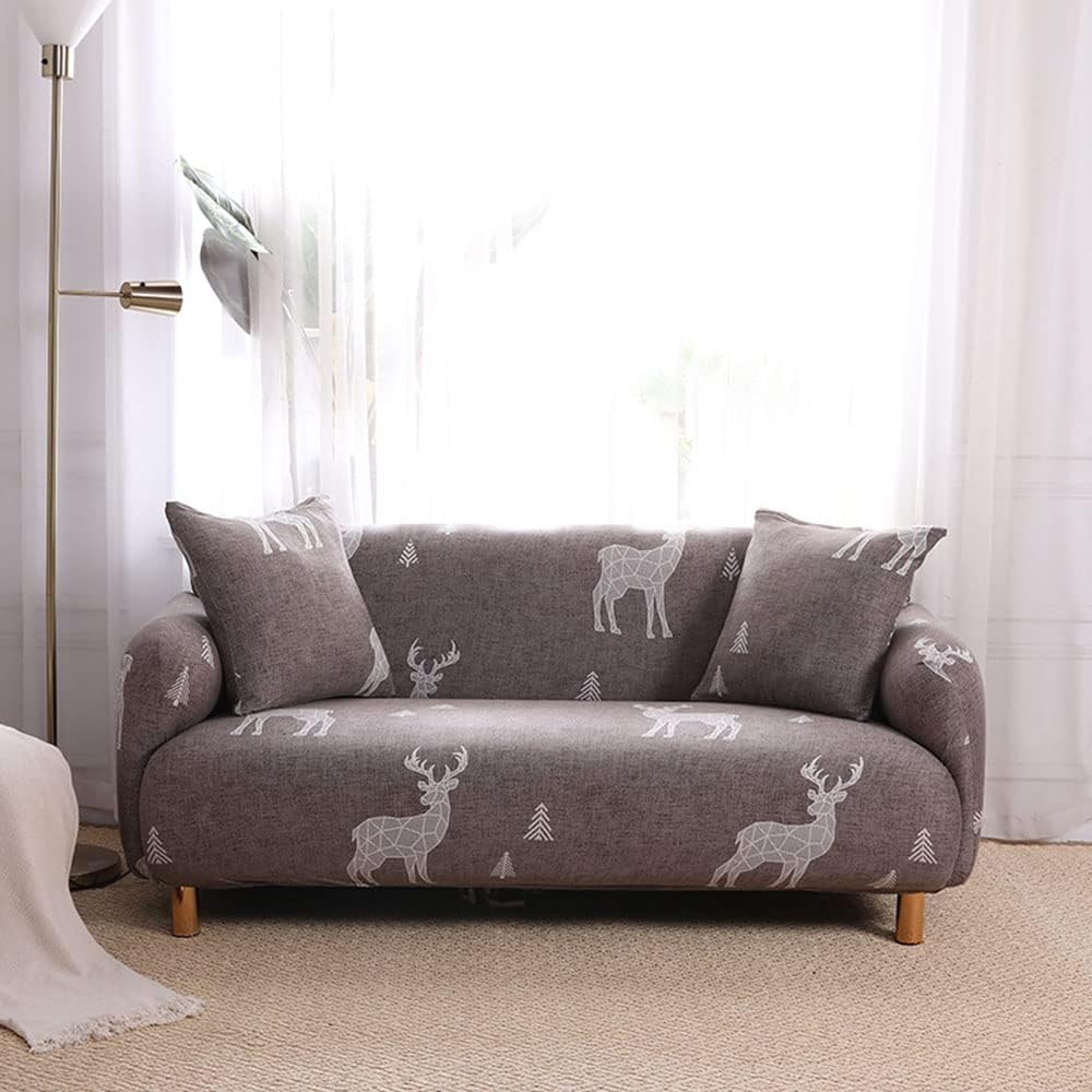 YOPOIY Stretch Armchair Sofa Cover 1 Seater Couch Cover Furniture Protector, Soft Fabric Settee Covers with 1 Cushion Cover -2-1 Seater(90-140cm)