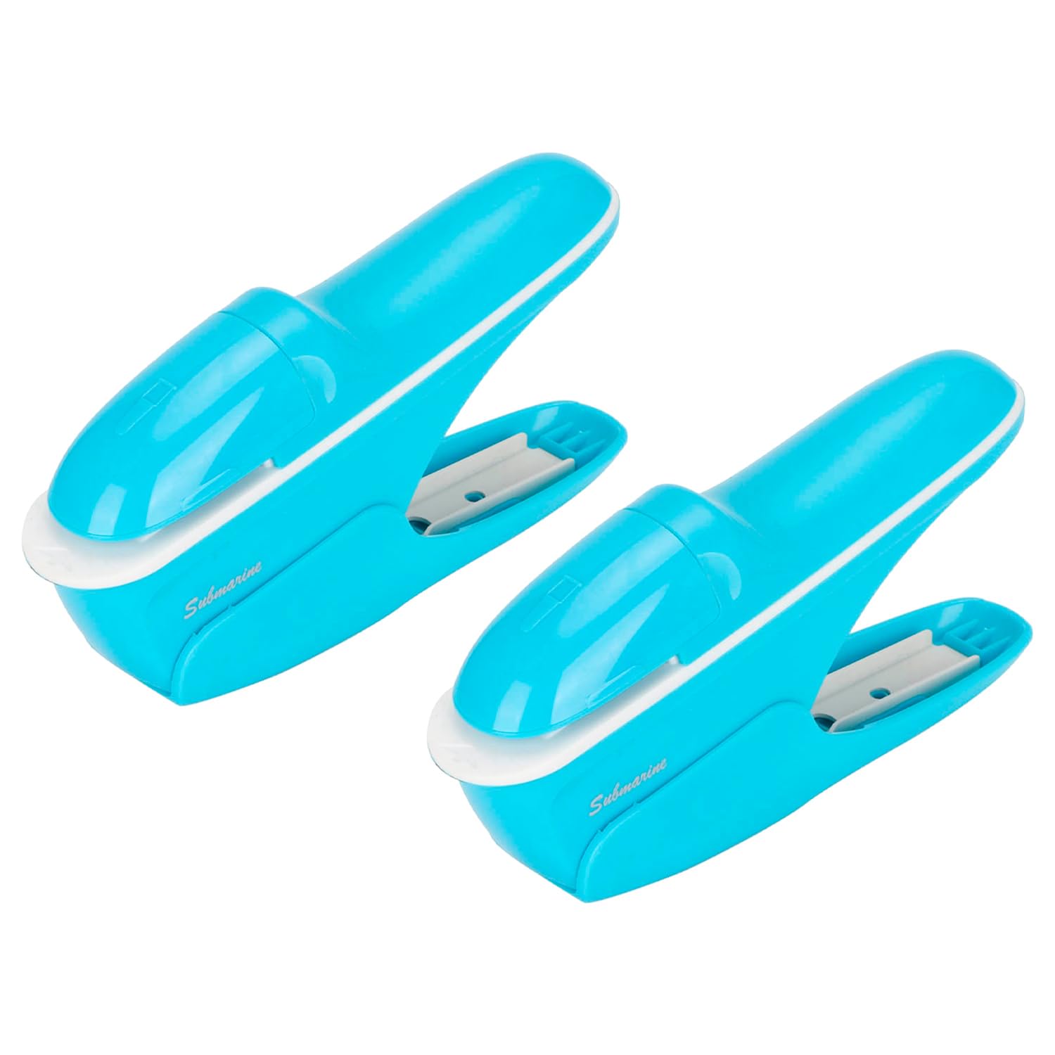 Stapleless Stapler, No Staple Staplers Paper Clinch Compact Staple Free Stapler Binding Hand Tool, Up to 8 Sheets Binding (Blue-2pcs) — image 1