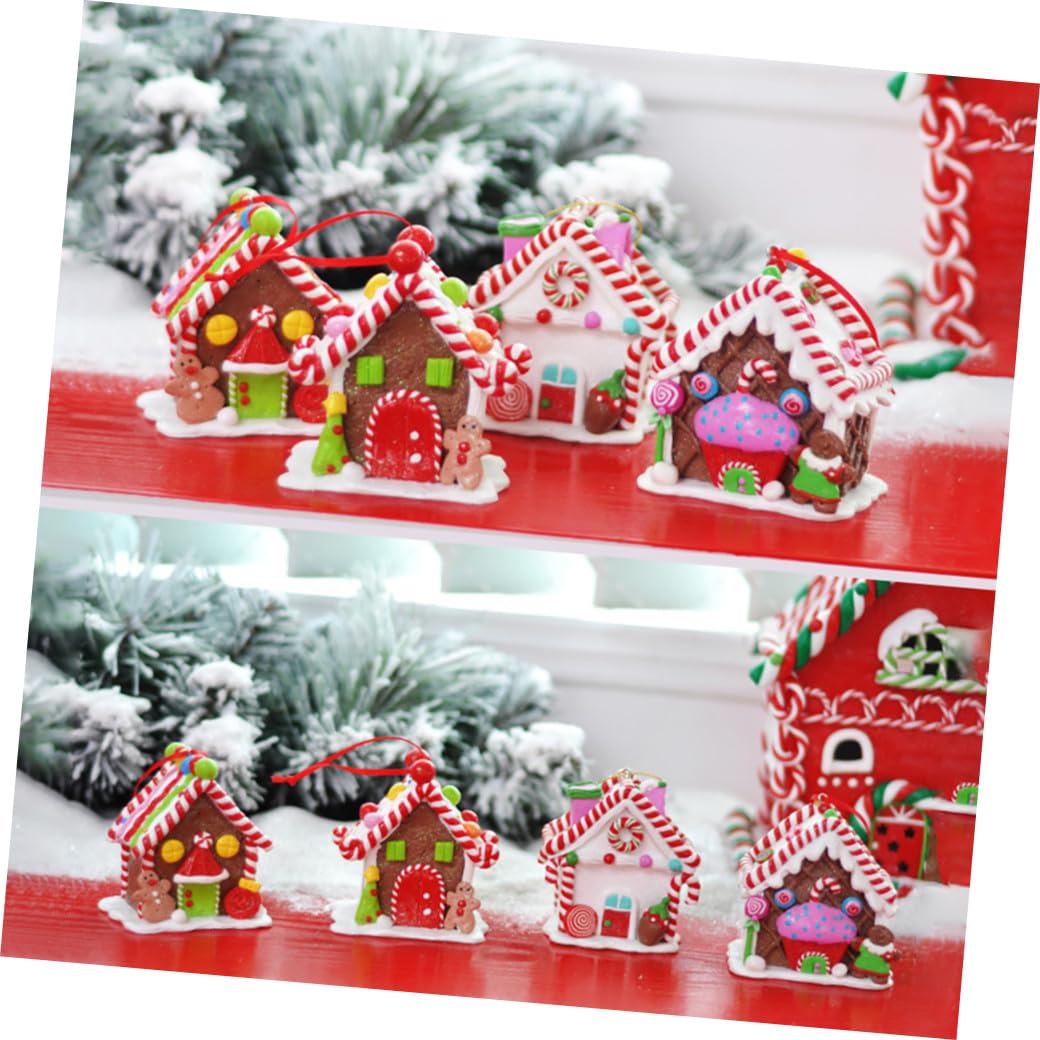 4 Piezas Decoraciones De Candy House Decoración del Hogar Casa del Pueblo De Navidad Decoración Navideña Decoraciones Navideñas Adornos