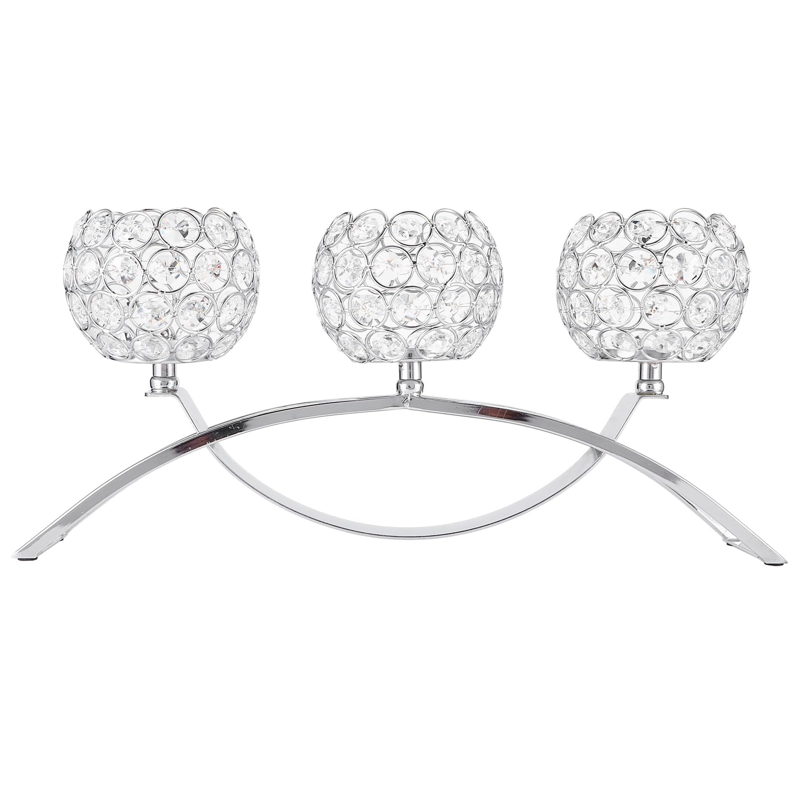 Chandelier en cristal pour bougie bougeoir argent de table mariage