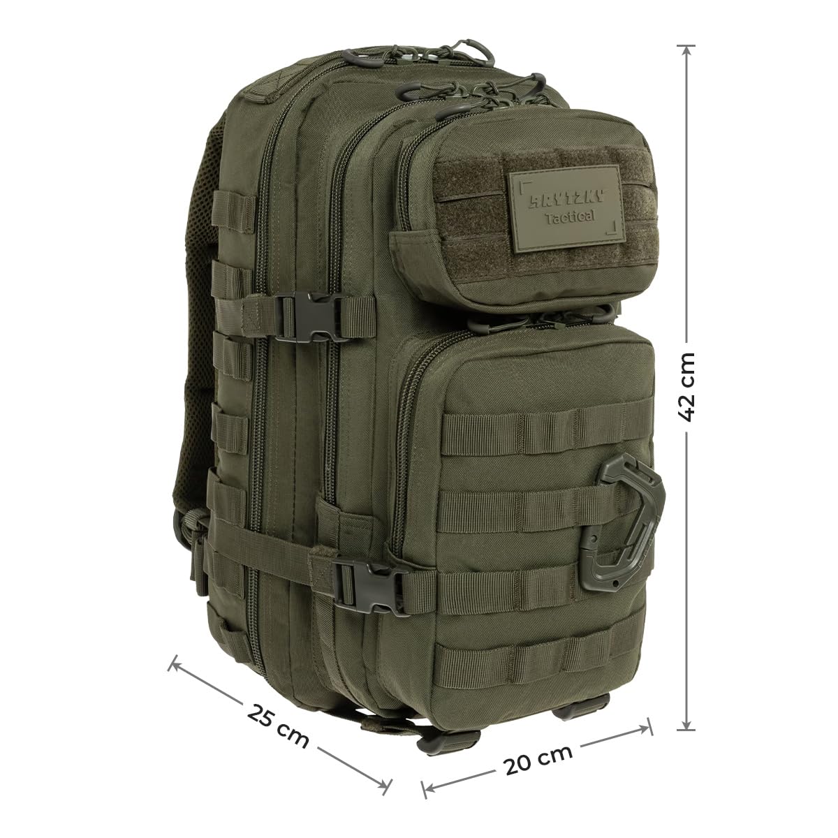 Tactical Polygon Small 20L Mochila Táctica – Oliva | Mochila Militar & Outdoor Hombre | Con Sistema MOLLE & Bolsillo para Depósito de Hidratación | Ideal para Senderismo, Deporte & Viaje