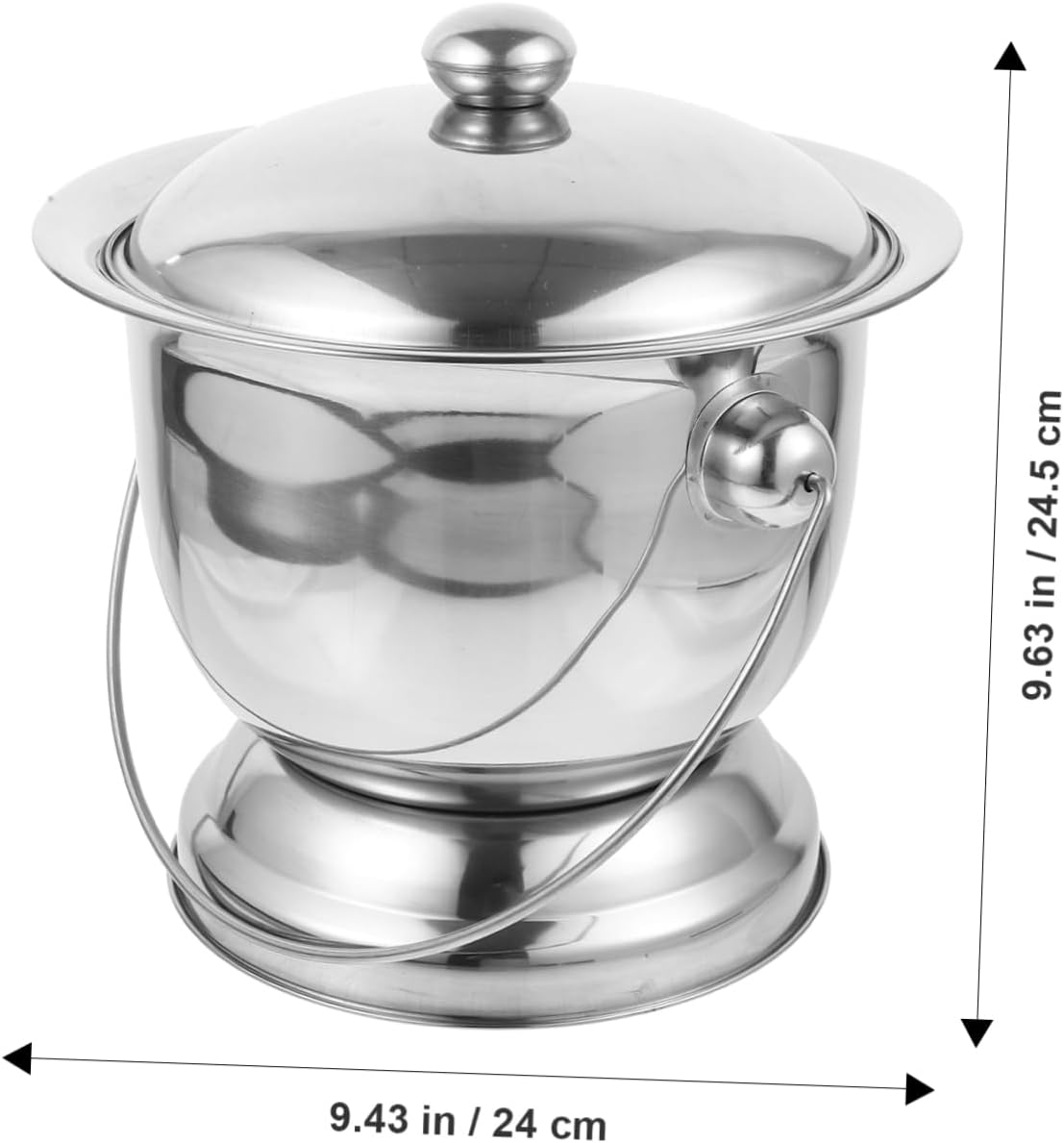 Healeved Sturdy Stainless Steel Urinal Pot Portable Spittoon Elderly Urinal for Bedside Urine Pot Lid Reusable for Home Travel Care
