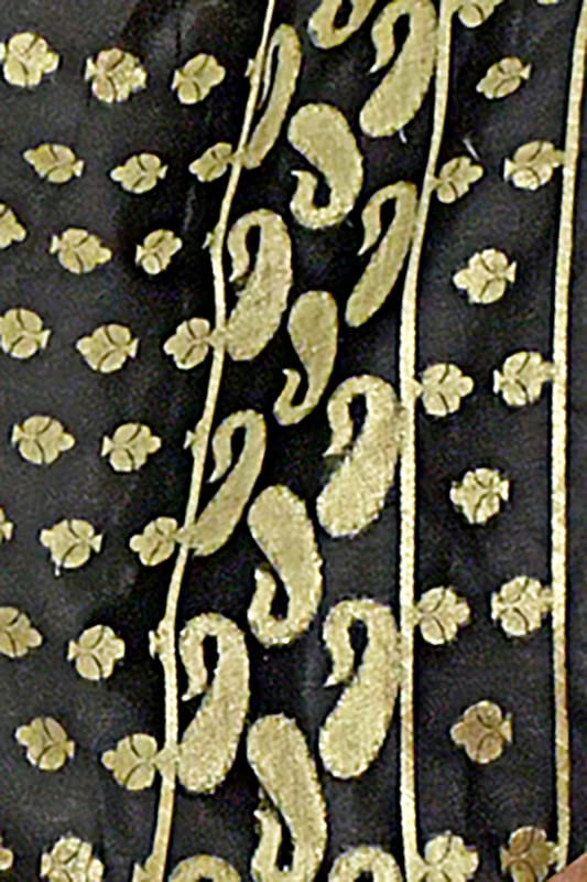 Women's Cotton Silk Zari Work Banarasi Dupatta indian shawls womens dress scarf black dupatta for women(017)4